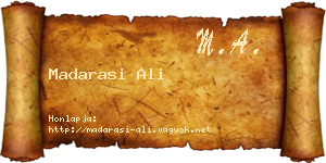 Madarasi Ali névjegykártya